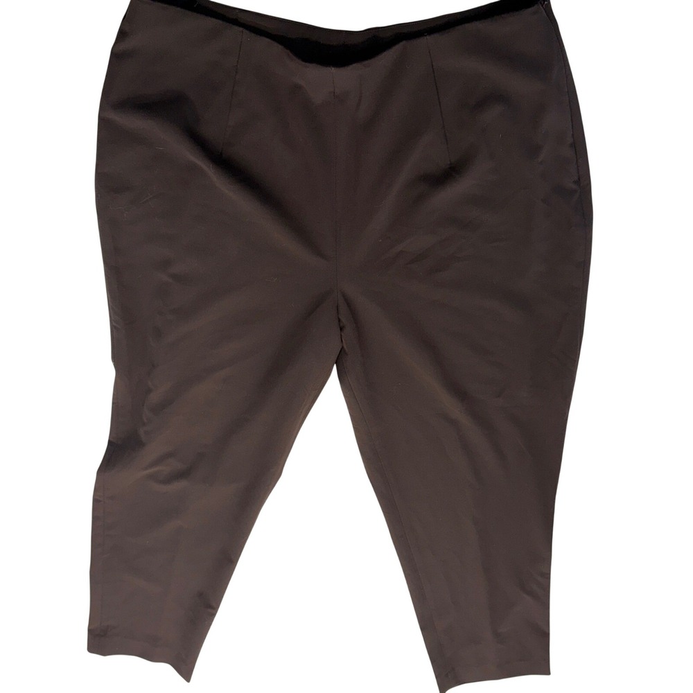 Dialogue Twinstretch Side Zip Ankle‎ Dress Pants Women's 18W Brown NWT Trousers